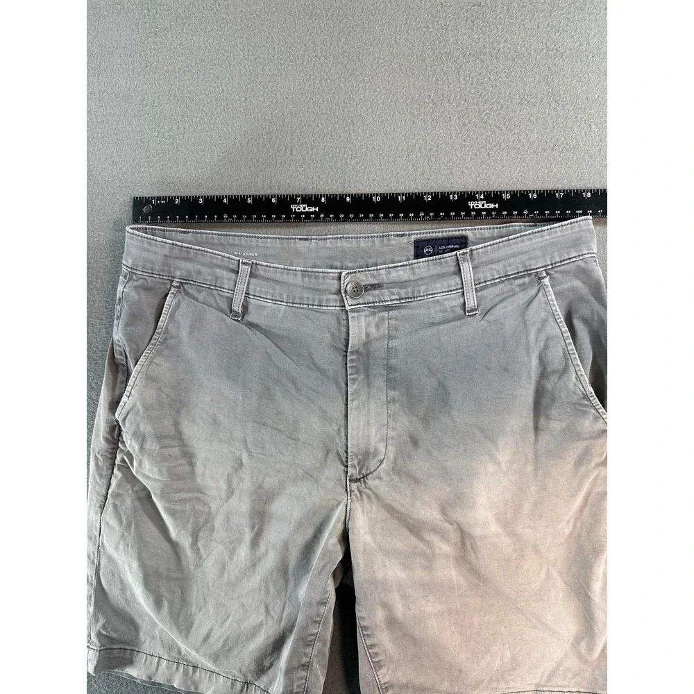 AG Adriano Goldschmied Wanderer Shorts Mens 35 Gray Chino Slim 10 Inseam Casual
